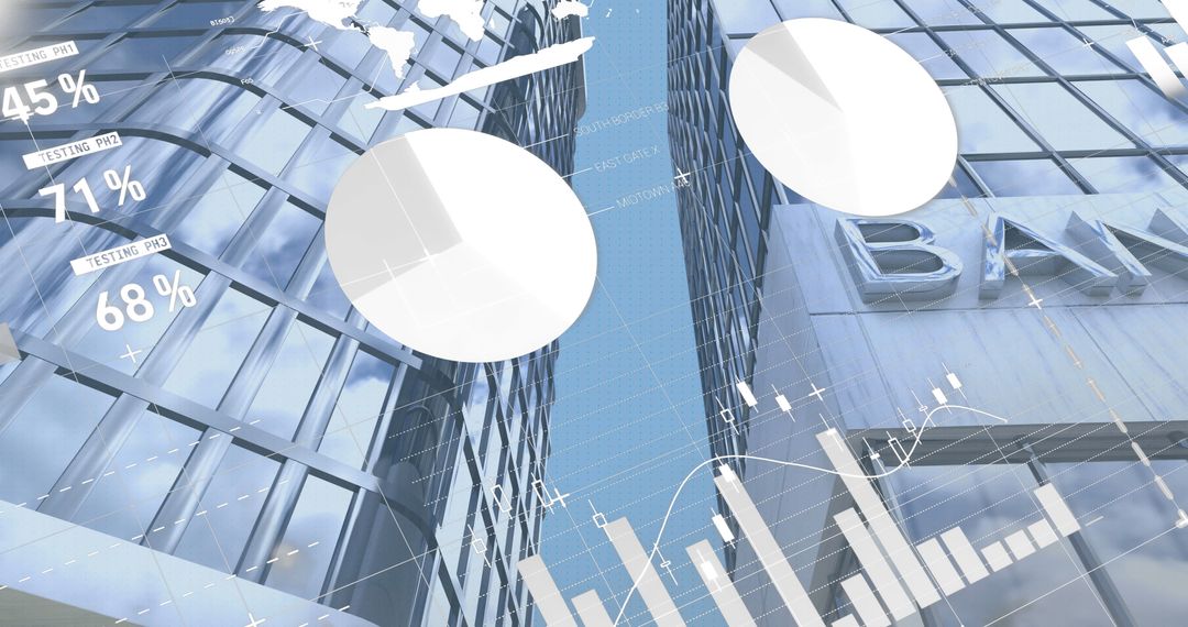 Digital Interface with Cityscape and Data Analytics Concept