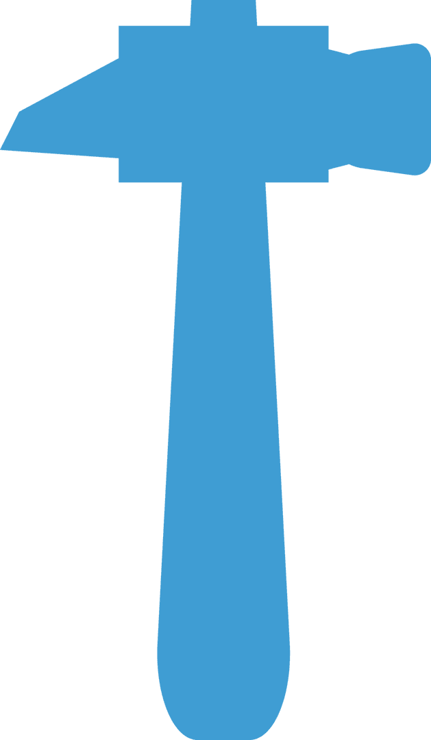 Blue Hammer Isolated on Transparent Background