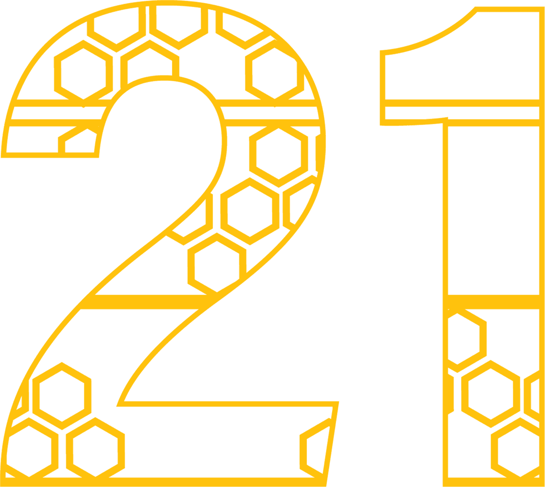 Number 21 Surrounded by Abstract Honeycomb Pattern, Transparent Background - Download Free Stock Images Pikwizard.com