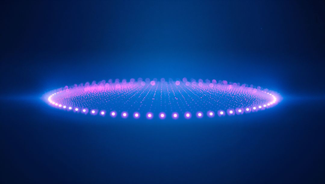 Glowing Holographic Disc Platform in Futuristic Digital Space