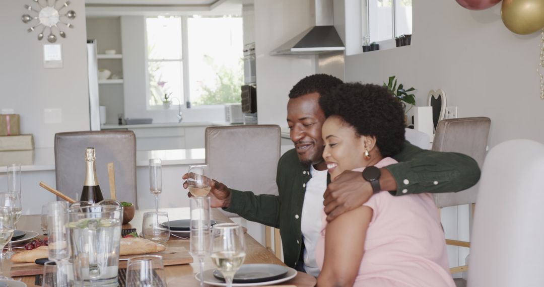 Friends Sharing a Casual Meal and Laughter at Home