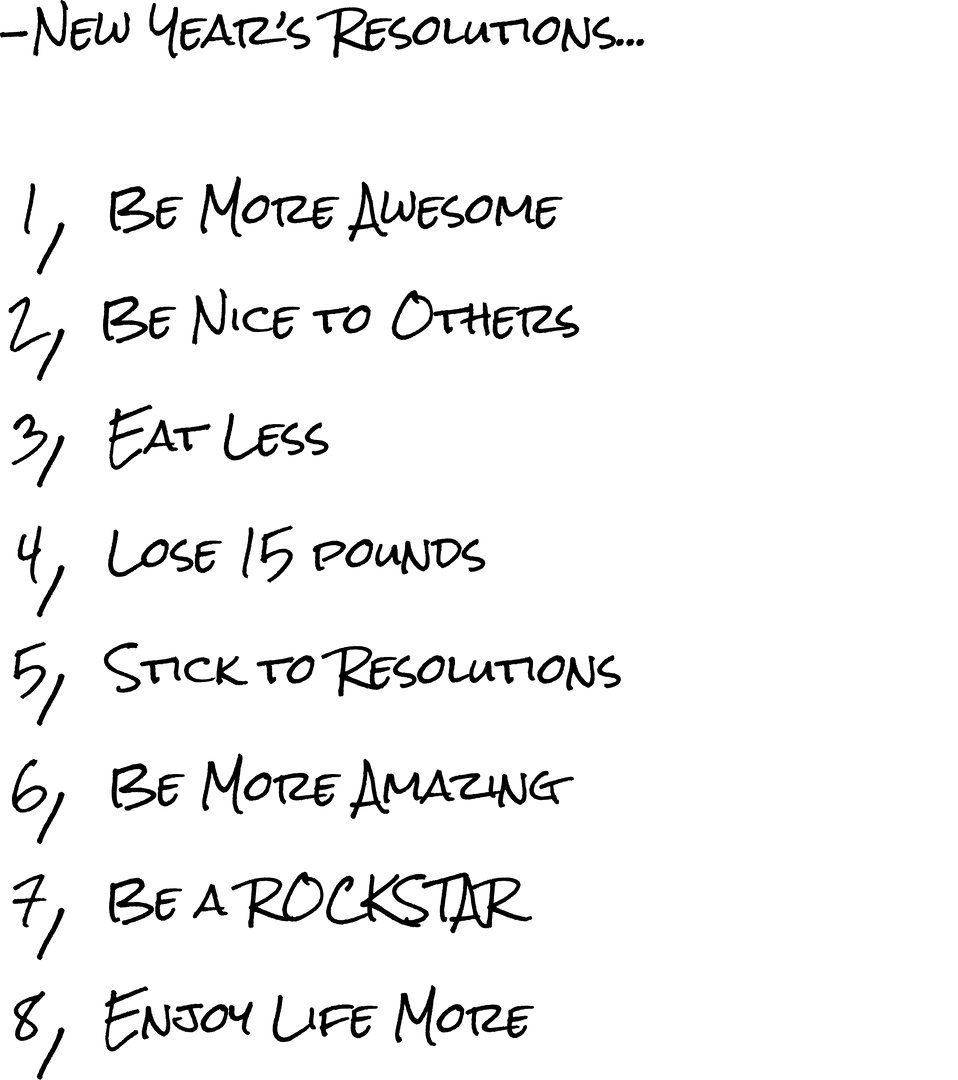 New Year’s Resolutions Transparent Text Overlay