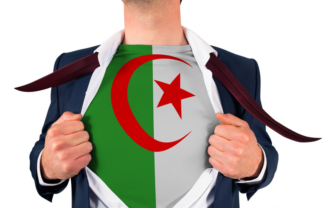 Transparent Background Businessman Revealing Algeria Flag on Shirt - Download Free Stock Images Pikwizard.com