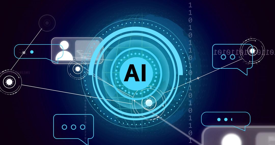 AI and Data Networks with Futuristic Digital Interface