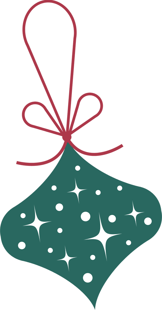 Transparent Christmas Ornament with Red Bow and Sparkles