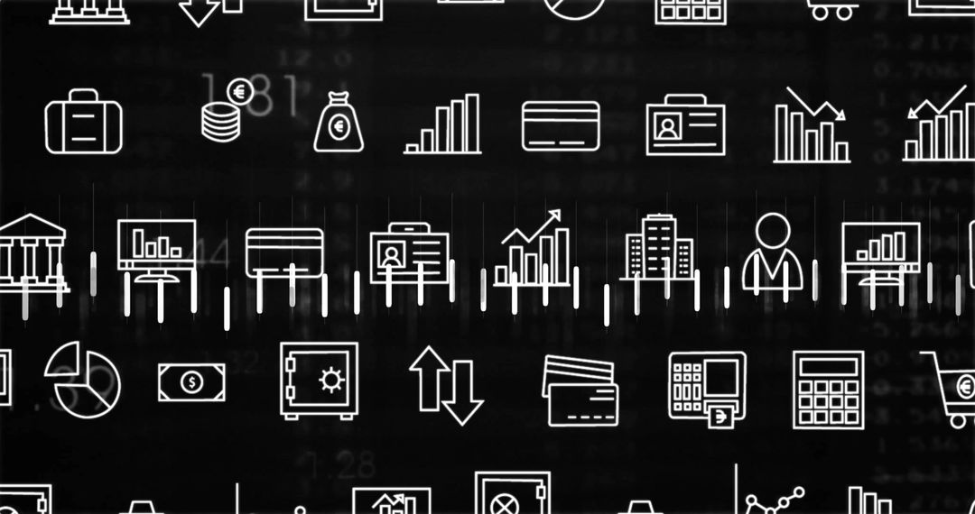 Financial Symbol Matrix with Data Analytics Concept