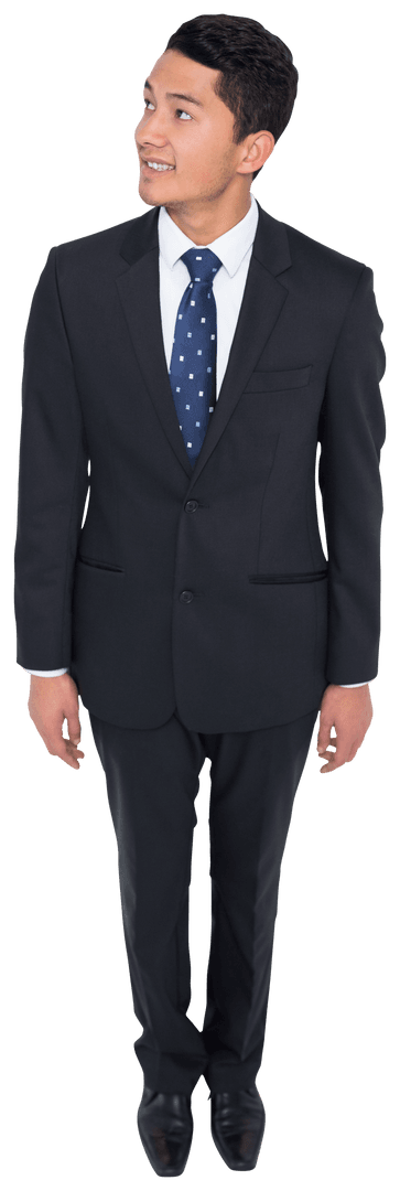 Cheerful Biracial Businessman on Transparent Background