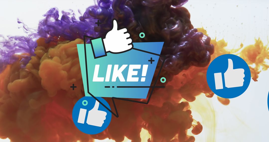 Vibrant Social Media Likes and Communication Icon Background