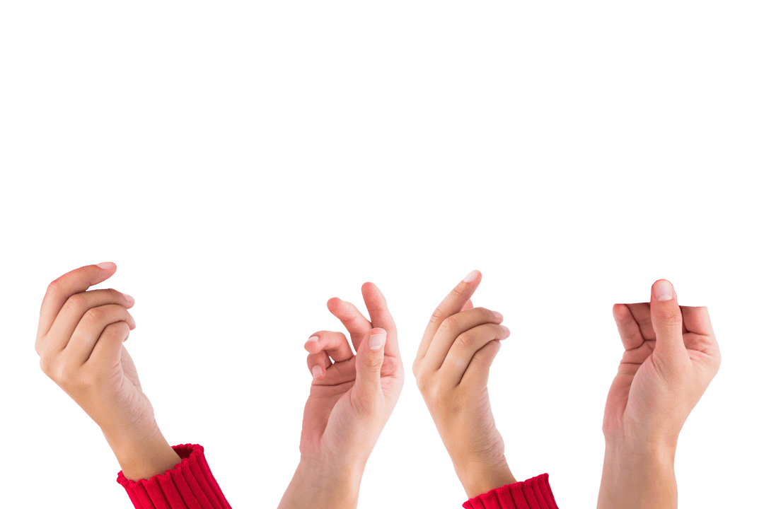 Transparent Background with Hands Holding Glitter Sheets