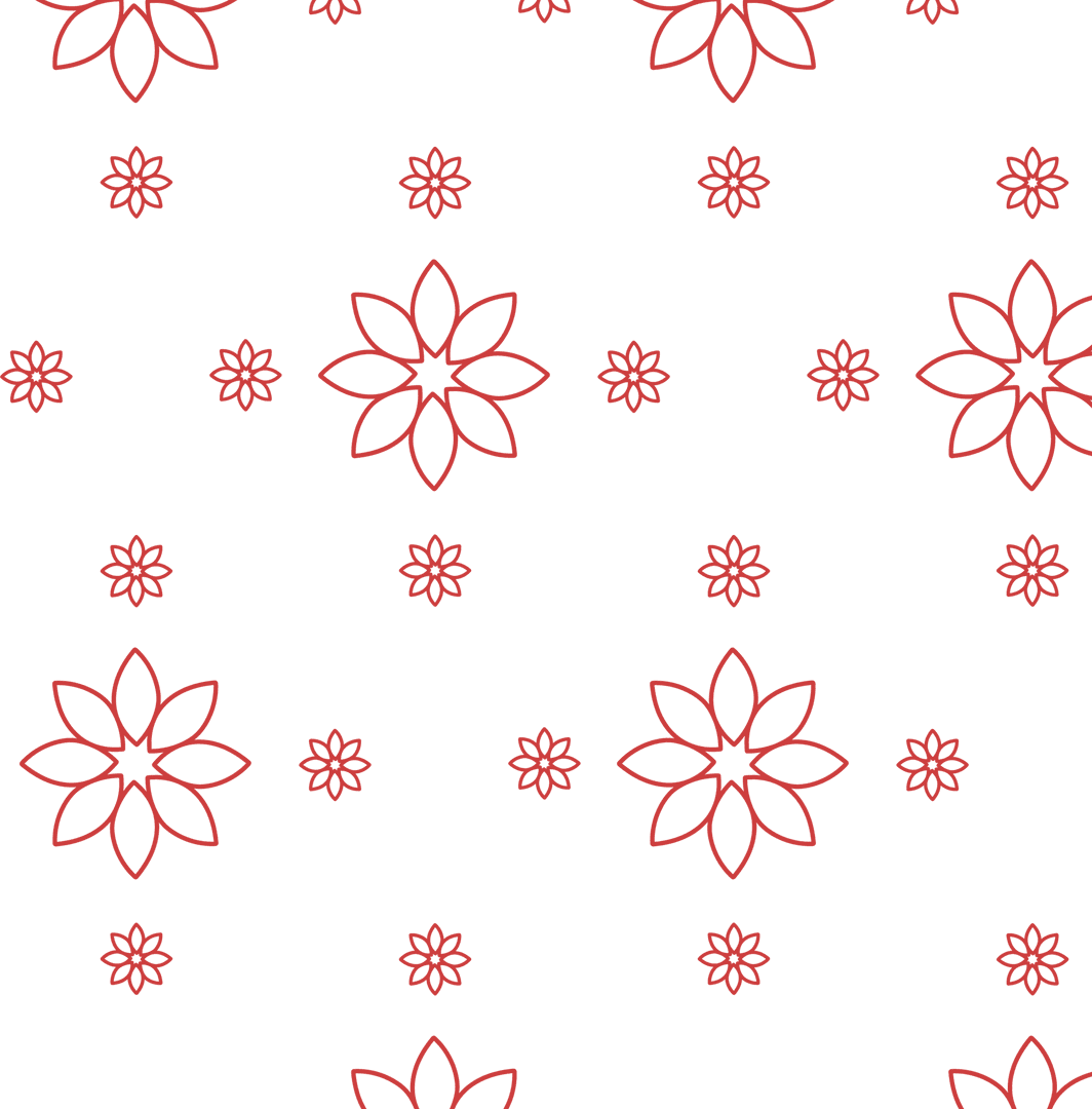Red Blossoms Pattern on Transparent Background for Creative Designs