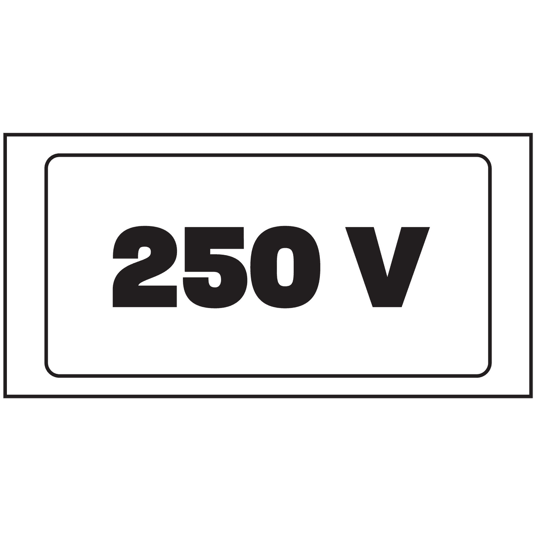 250 V Warning Symbol Illustration on Transparent Background