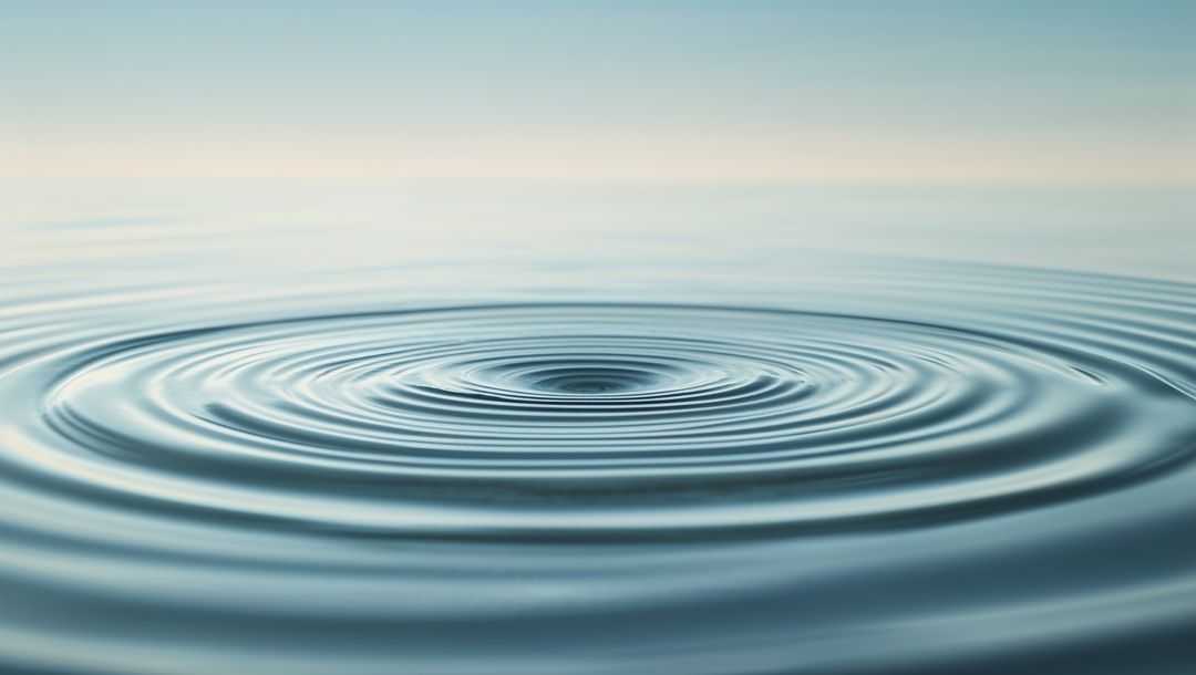 Concentric Ripple Waves Calm Lake Serene Atmospheric