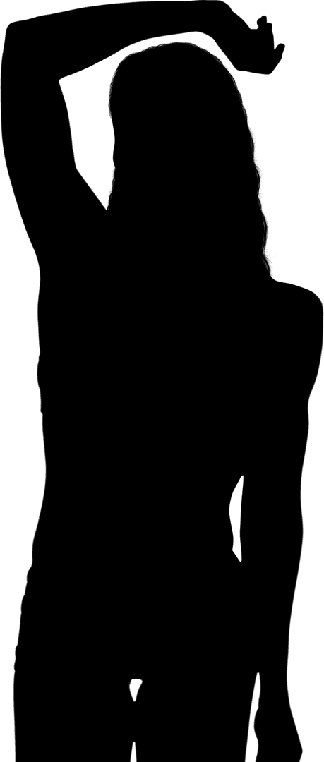 Elegant Female Silhouette Posing on Clear Display