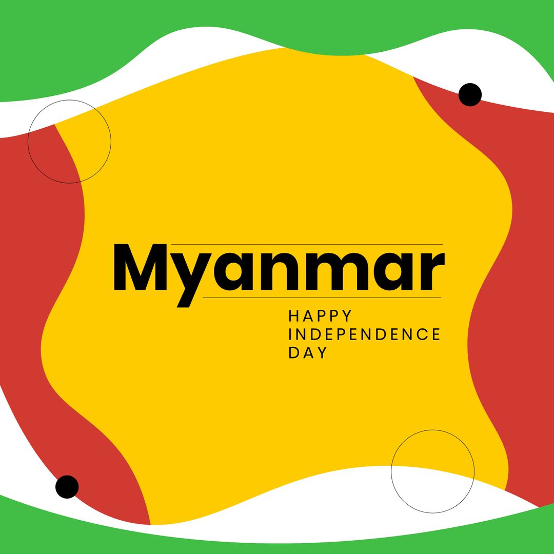 Colorful Myanmar Independence Day Celebration Graphic Design - Download Free Stock Templates Pikwizard.com