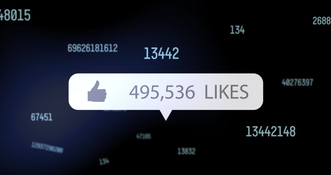 Social Media Likes Over Digital Matrix Background