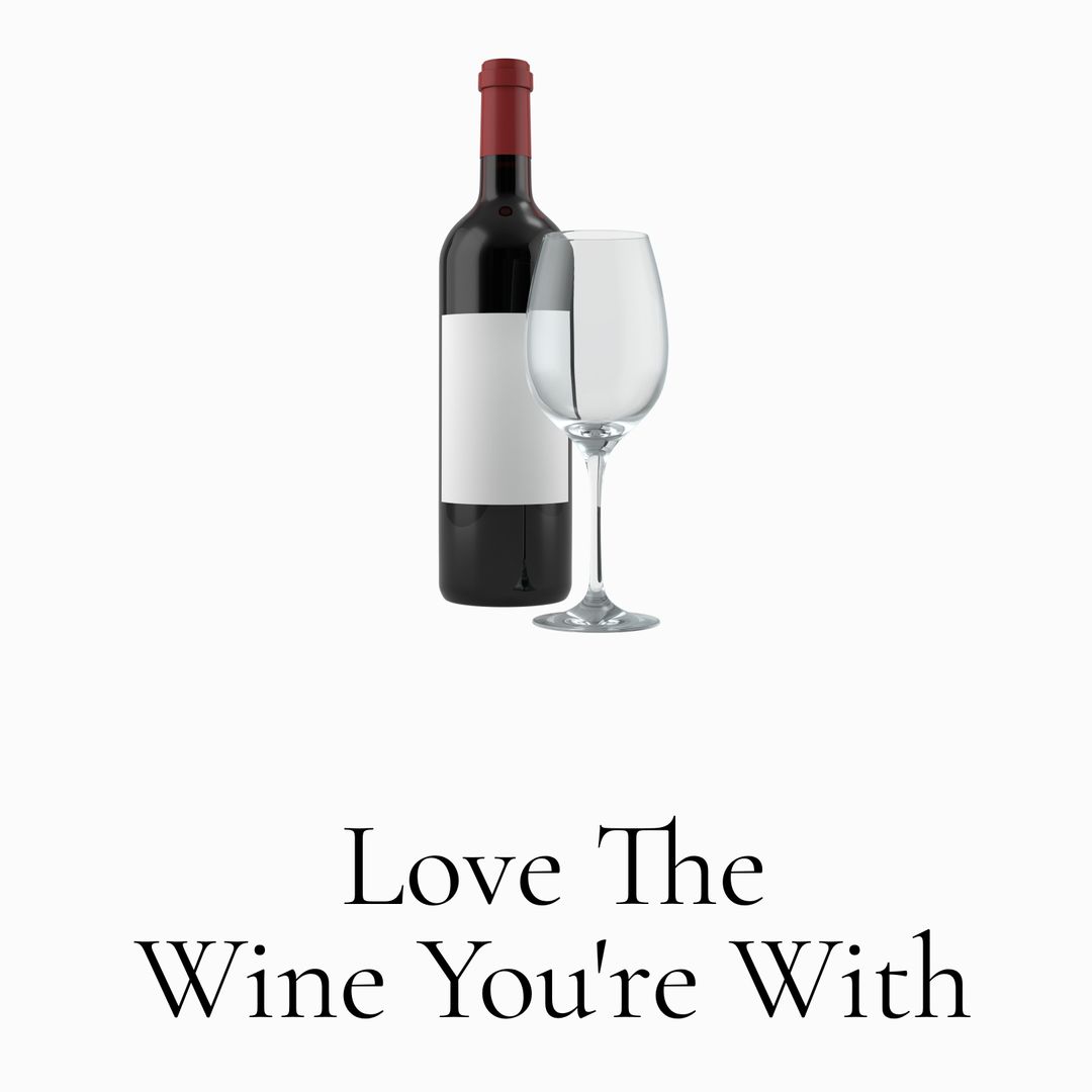 Bottle and Glass of Red Wine with Inspirational Message - Download Free Stock Templates Pikwizard.com