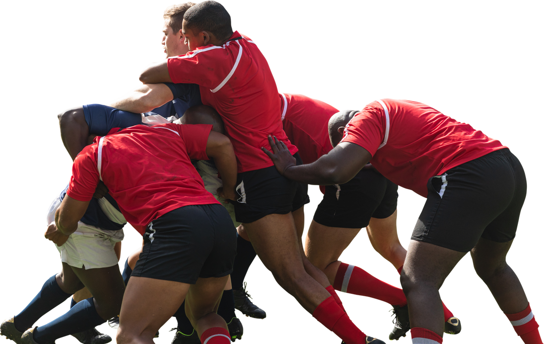 Transparent Rugby Scrum with Diverse Players for Sports and Competition Theme - Download Free Stock Images Pikwizard.com