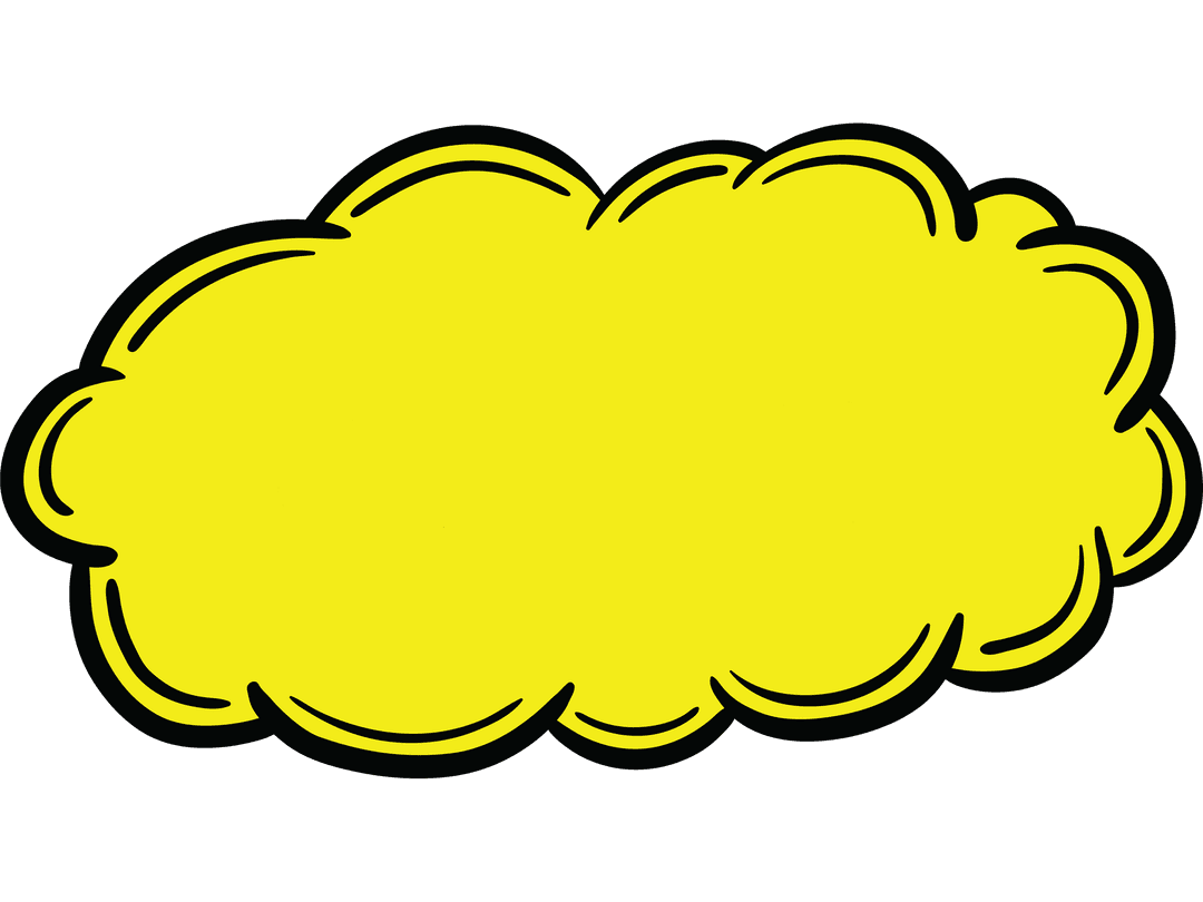 Yellow Speech Bubble Illustration with Transparent Background