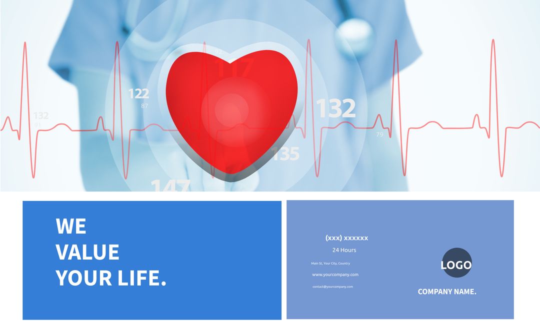 Healthcare Promotion Featuring Heart and ECG Rhythm