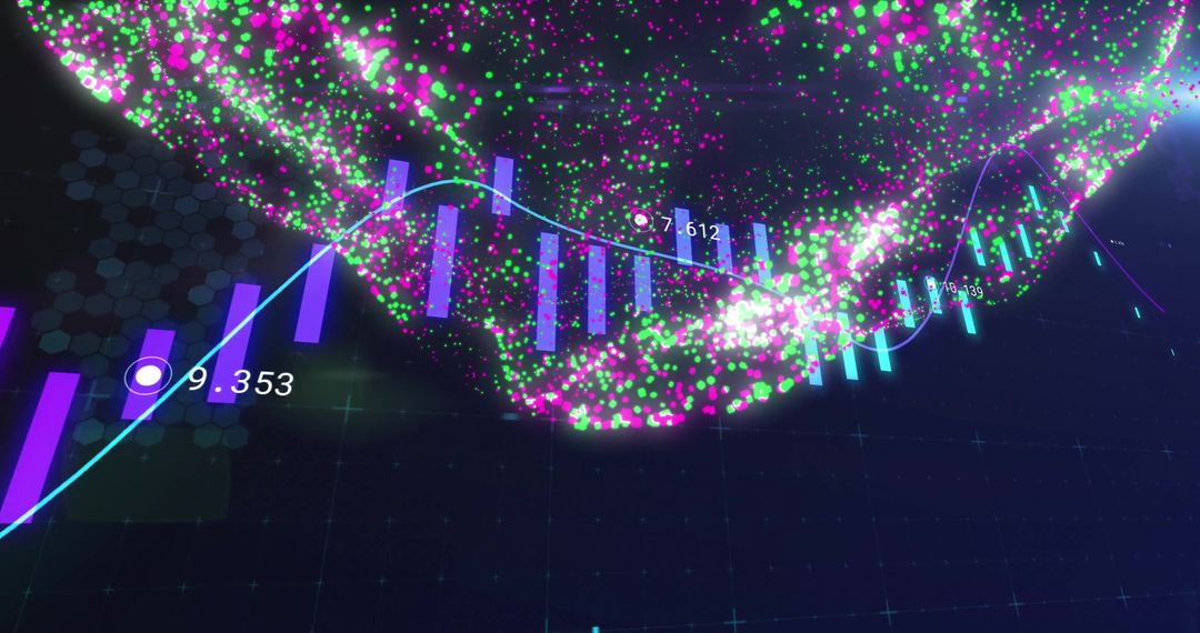 Digital Financial Data and Global Network Visualization Concept