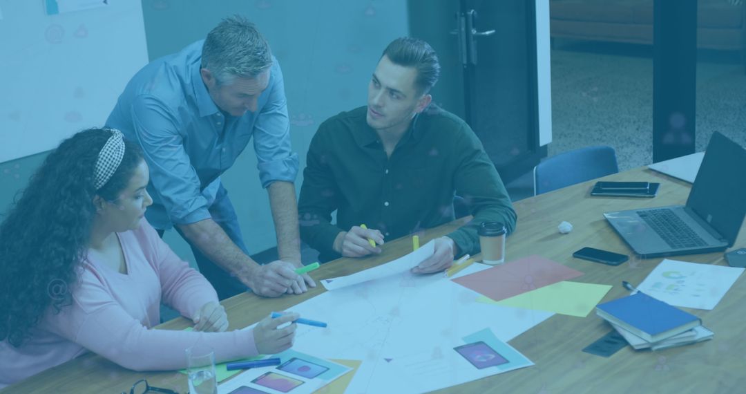 Diverse Business Team Discussing Innovative Solutions in Modern Meeting