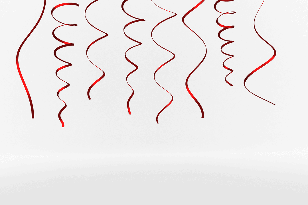 Floating Transparent Red Partystreamers Adding Festive Energy