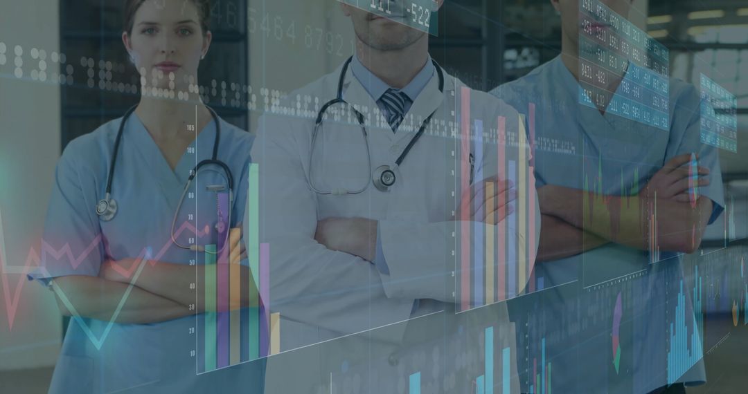 Confident Healthcare Team with Digital Medical Data Integration