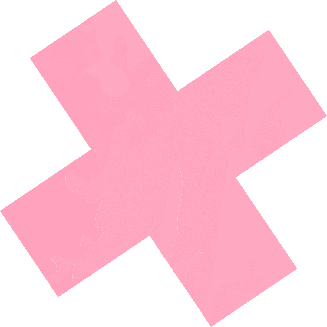 Pastel Pink Geometric Cross on Transparent Background
