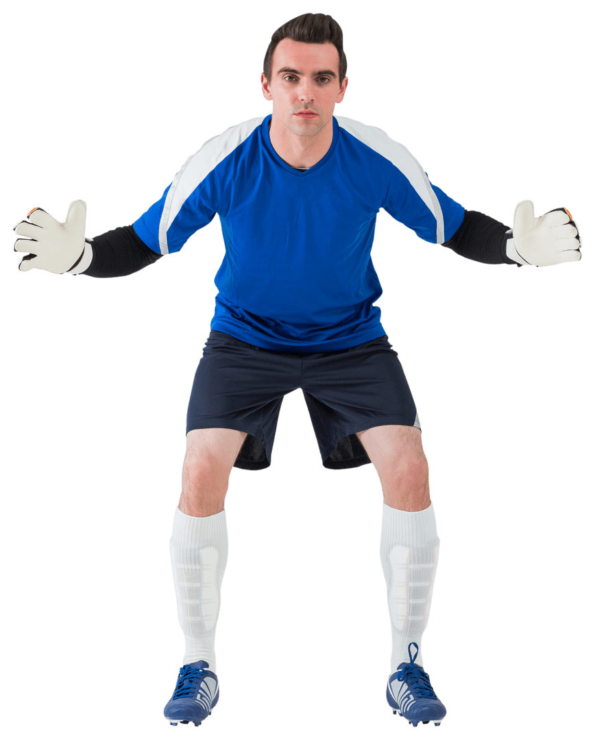 Transparent Male Goalkeeper in Ready Stance