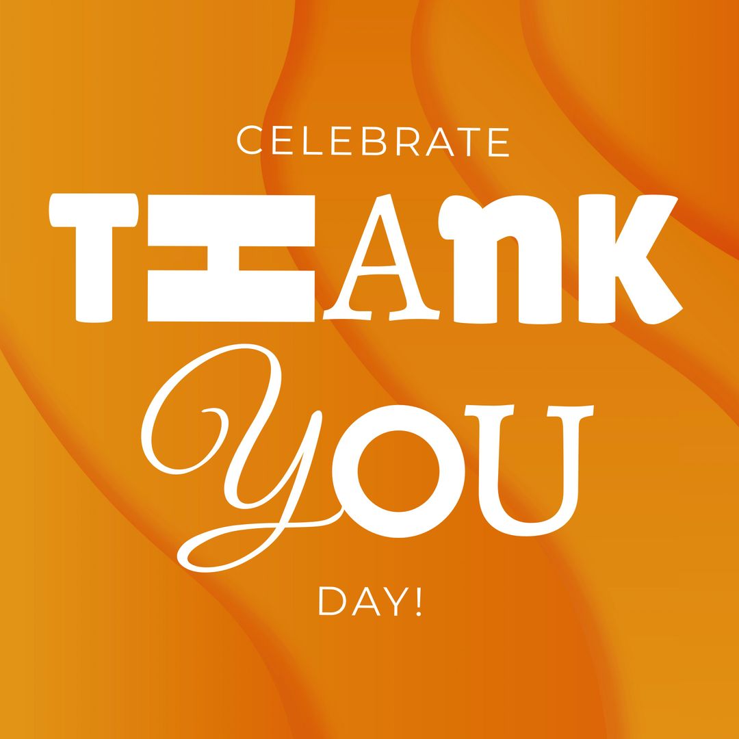 Celebrate Thank You Day Illustration on Orange Background