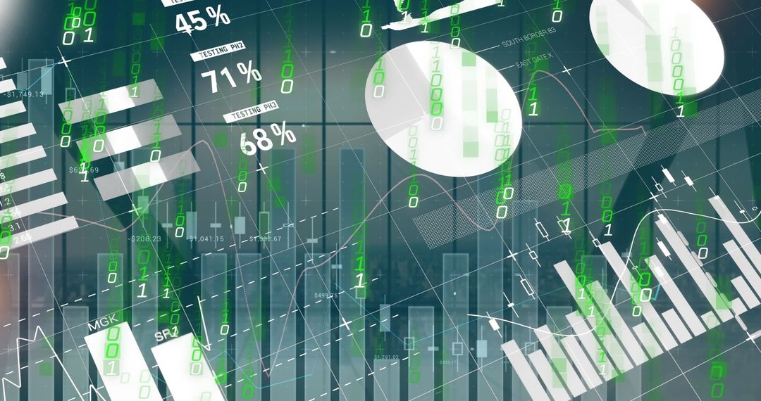 Futuristic Data Interface Overlaid on Cityscape