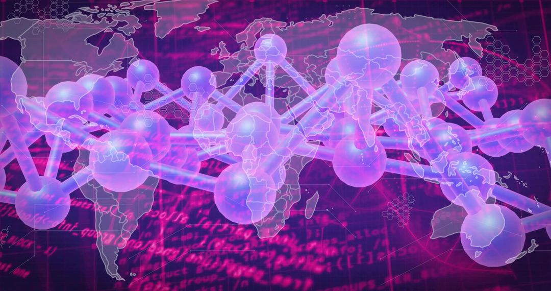 Futuristic Global Network Concept with Digital Cyberspace Map