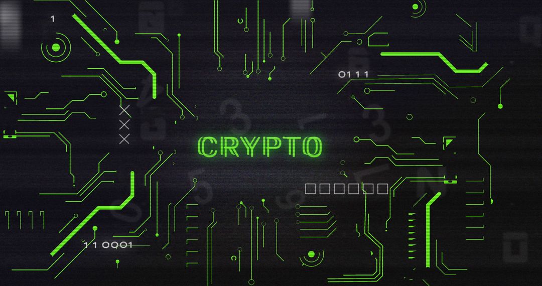 Futuristic Circuit Board with Crypto Theme