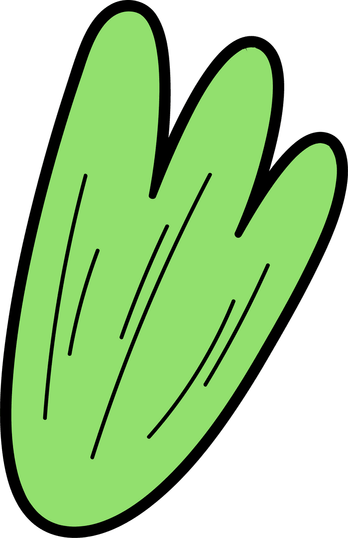 Minimalistic Green Leaf Shape Floating on Transparent Background