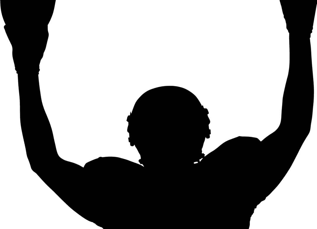 Dynamic Silhouette of American Football Player Transparent PNG