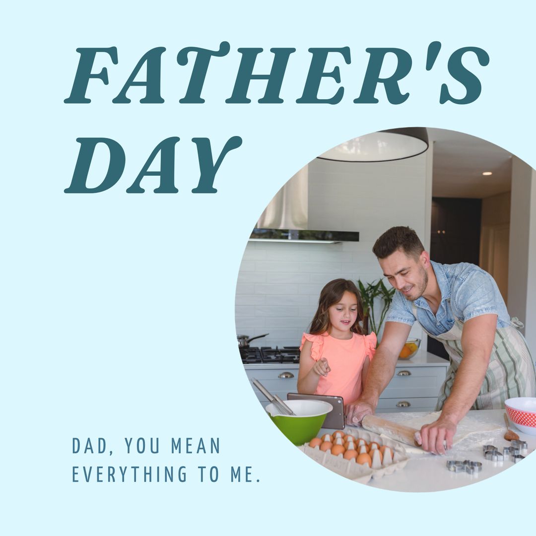 Father and Daughter Baking Together for Father's Day Celebration