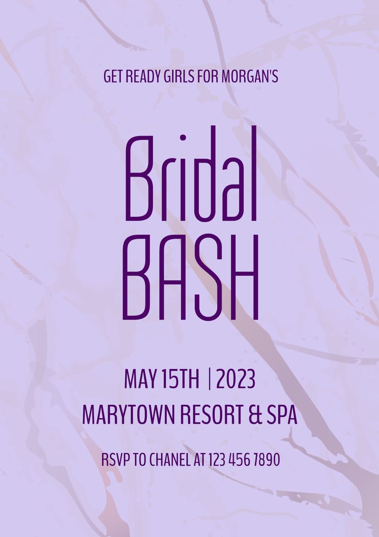 Elegant Marble-Themed Invitation for Bridal Bash - Download Free Stock Templates Pikwizard.com