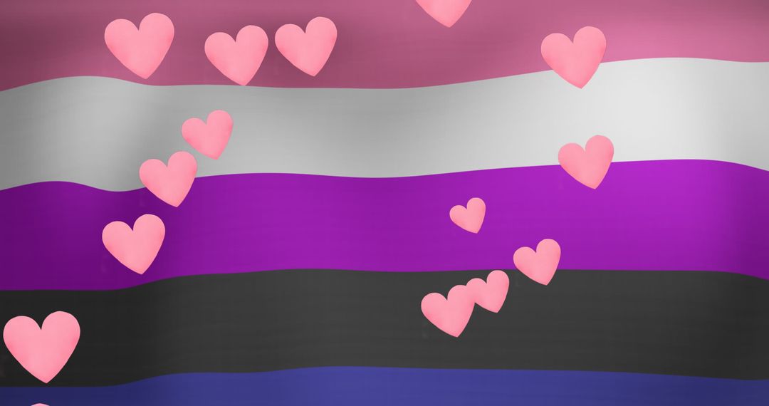 Asexual Pride Flag with Floating Hearts God