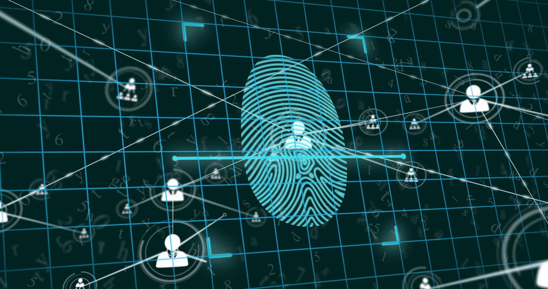 Biometric Fingerprint Data Network Technology Concept