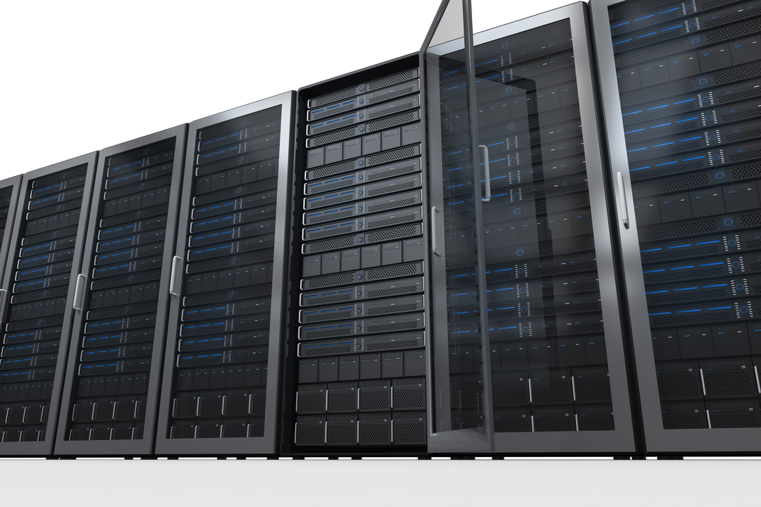 Transparent Background Row of High Tech Server Racks - Download Free Stock Images Pikwizard.com