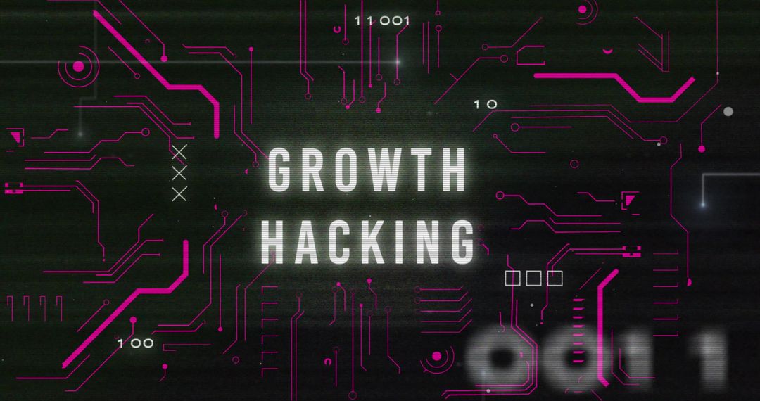 Digital Growth Hacking Strategy Concept with Circuit Elements
