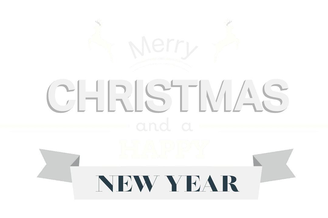 Transparent Seasonal Christmas and New Year Typography
