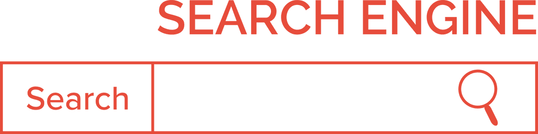 Transparent Red Search Engine Interface Illustration