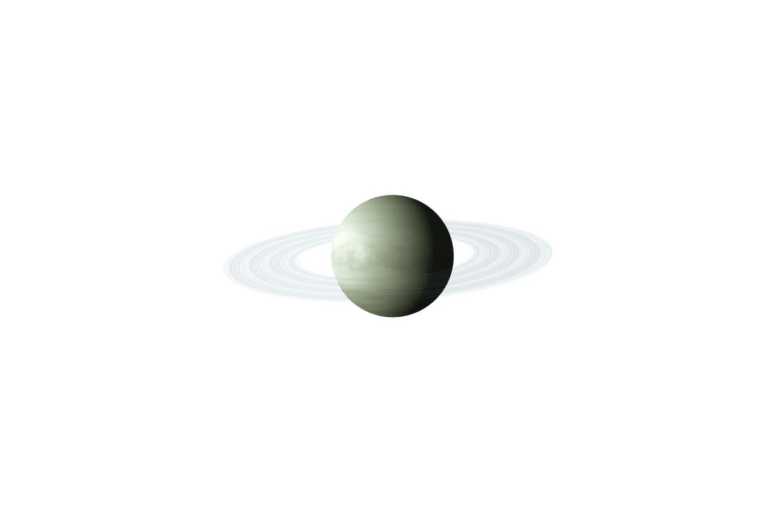 Transparent Saturn Illustration with Detailed Ring System