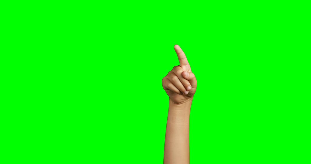 Hand Gesturing Pointing Up Against Green Screen Background - Free Images, Stock Photos and Pictures on Pikwizard.com