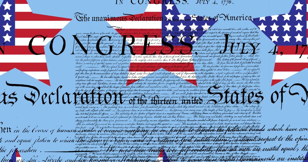 Patriotic American Flag Stars on July 4th Declaration of Independence