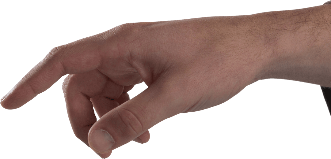 Transparent Close-Up of Human Hand in Gesturing Pose