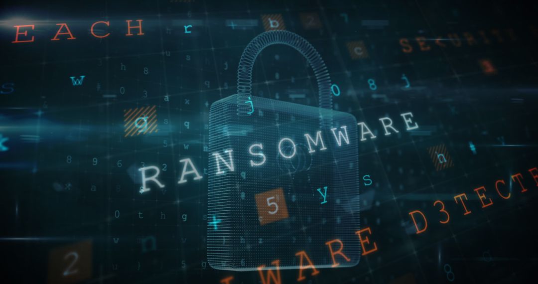 Digital Padlock Over Futuristic Code Displaying Cybersecurity Concept