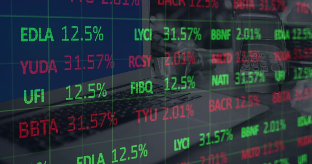 Financial Data on Laptop and Payment Terminal Interface