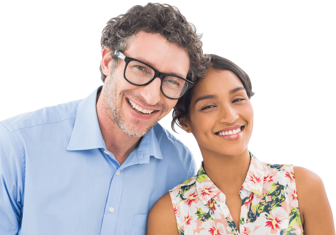 Transparent Smiling Business Colleagues Portrait